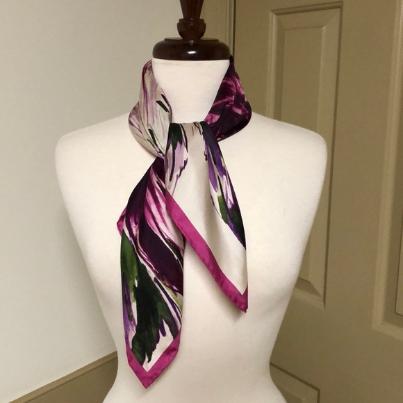 NEWTalbots Handrolled floral silk scarf - Picture 6 of 8
